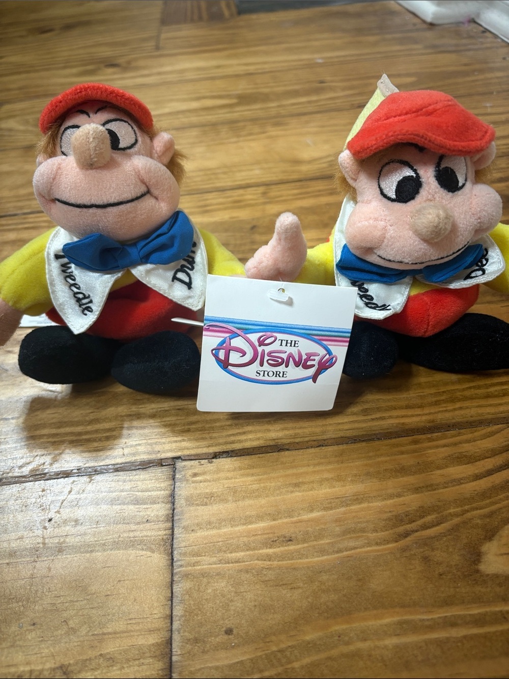 NWT Disney Store Exclusive Tweedle Dumb & Tweedle Dee Bean Bag Plush Set